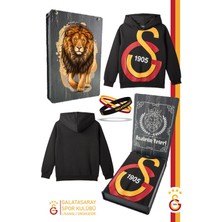Galatasaray Orijinal Lisanslı Büyük Logo Çocuk Sweat + Bileklik Set Hediyelik Ahşap Kutulu