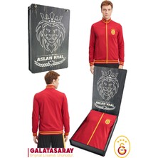 Galatasaray Orijinal Lisanslı Dik Yaka Fermuarlı Erkek Sweat Hediyelik Ahşap Kutulu