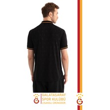 Galatasaray Orijinal Lisanslı Match Day Siyah Polo Yaka T-Shirt