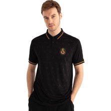 Galatasaray Orijinal Lisanslı Match Day Siyah Polo Yaka T-Shirt