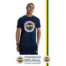 Fenerbahçe Orijinal Lisanslı Kabartma Logo Lacivert Tribün T-Shirt