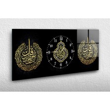 Marpanya Yatay Ortadan Saatli Dini Temalı Cam Tablo YSOD055