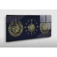 Marpanya Yatay Ortadan Saatli Dini Temalı Cam Tablo YSOD076