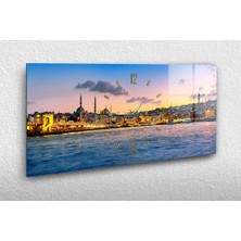 Marpanya Yatay Ortadan Saatli Dini Temalı Cam Tablo YSOD115