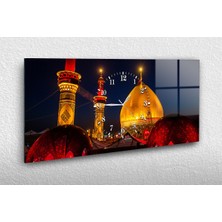Marpanya Yatay Ortadan Saatli Dini Temalı Cam Tablo YSOD040