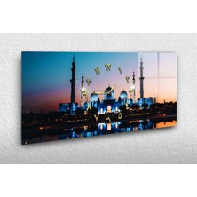 Marpanya Yatay Ortadan Saatli Dini Temalı Cam Tablo YSOD019