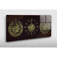 Marpanya Yatay Ortadan Saatli Dini Temalı Cam Tablo YSOD077