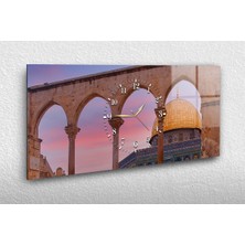 Marpanya Yatay Ortadan Saatli Dini Temalı Cam Tablo YSOD041