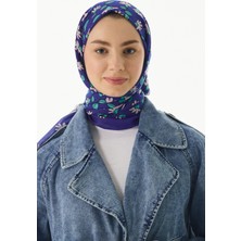 Fenza Scarf Farah Çizgi Karakter Desen Morcivert Pamuklu Şal