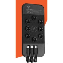 Snapron Snp 3003 Siyah Kablosuz Vantuzlu 3 Lü Kablo Çıkışlı Powerbank 10.000 mAh.  USB Kablo Dahil