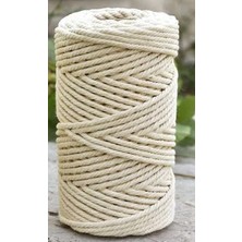 Haicheng Shop 6mm 50M Bej Stili Acrame Halat Bükülmüş Dize Pamuk Kordon El Yapımı Doğal Bej Halat Dıy Aksesuarları M (Yurt Dışından)