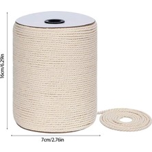 Haicheng Shop 3MMX300M Stili 3mm x Telleri Bükülmüş Makrome Pamuk Kordon Duvara Asılı Bitki Askıları El Sanatları Dokuma Ipliği Örgü Ipi Pamuk Kordonu (Yurt Dışından)