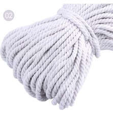 Haicheng Shop Renk 02 Stili 5mm Renkli Pamuklu Halat Dıy 10 Metrerulo Bükülmüş Yuvarlak Pamuklu Kordon Pamuklu Halat Giyim Beraberlik Dize Bükülmüş Halat (Yurt Dışından)