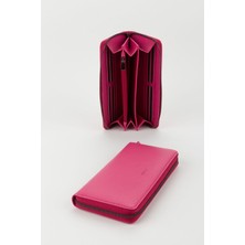 Fossil Kutulu  Deri Su Yeşili Fermuarlı Büyük Boy Kadın El Portföyü Kartlık Cüzdan