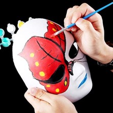 Kerem03 Beyaz Renk Boyanabilir Anonim Tam Yüz Cosplay Maske 24 x 18  cm