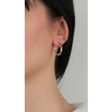 Arpaş 14 Ayar Altın Düz Ince Bombeli Halka Küpe