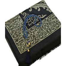 Premium Osmanlı Desen Seccade ve Vavlı Inci Tesbih Set , Kadınlar Erkekler Için Islami Hediyeler