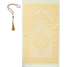 Premium Osmanlı Desen Seccade ve Vavlı Inci Tesbih Set , Kadınlar Erkekler Için Islami Hediyeler