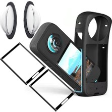 Unfathomable INSTA360 X3 Kamera Koruyucu Aksesuarları, Yapışkan Lens Koruyucu Seti Silikon Kılıf Ekran Temperli Cam Film Koruyucu (Yurt Dışından)