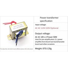 Unfathomable Güç Trafosu Çift Ac 18V 50W Eı Trafo 220V Ön Amplifikatör 2.1 Amplifikatör Ton Kartı Için Opsiyonel (Yurt Dışından)