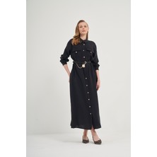 FTZ Women Kadın Modal Elbise  Siyah 31016