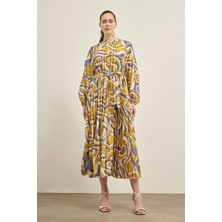 Ftz Saten Plise Elbise Lila 31006