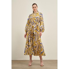 Ftz Saten Plise Elbise Lila 31006