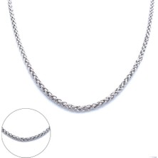 Ferizz 316L Çelik  Oval Unisex Zincir Kolye 80 cm ZN-262