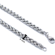 Ferizz 316L Çelik  Oval Unisex Zincir Kolye 80 cm ZN-262