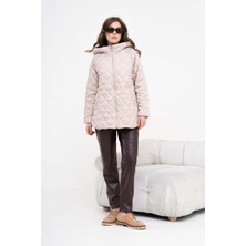 FTZ Women Kadın Kapitone Kaban  Beige 30966