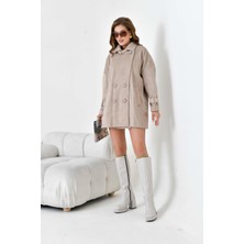 Ftz Kadın Kaşe Kaban Beige 30948