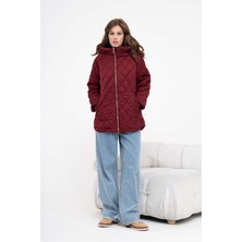 FTZ Women Kadın Kapitone Kaban  Bordo 30966