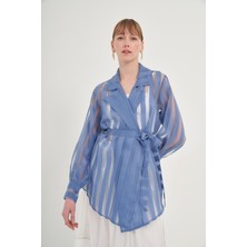 FTZ Women Kadın Organze Kap  İndigo 31044