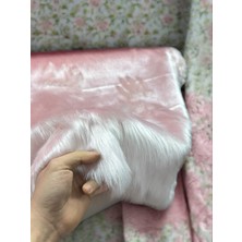 Plush Studio Ymf Peluş Kumaş Uzun Tüylü Pudra Brisa 100X150CM Ev Tekstili