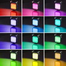Auralia Brevity 2500K-9000K Mikrofon LED Dolgu Işığı LED Mini Video Vlog Akıllı Telefon Slr Kamera Için Tam Renkli Rgb Mikrofon Işığı V03-BLACK (Yurt Dışından)