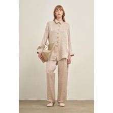 FTZ Women Kadın Parlak Modal Takım  Beige 31002