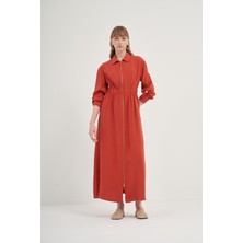 FTZ Women Kadın Modal Elbise  Kiremit 31033