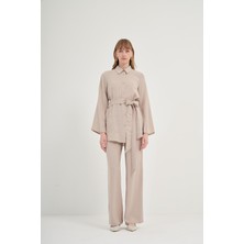 FTZ Women Kadın Modal Pantolonlu Takım  Taş 31011