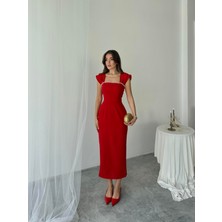 Elenor Uzun Atlas Elbise
