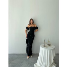Arabella Incili Atlas Uzun Elbise
