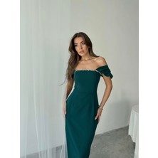 Elenor Uzun Atlas Elbise