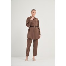 FTZ Women Kadın Pantolonlu Takım  Kahve 31035