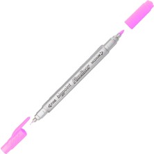 Bigpoint | Twin Fineliner Kalem, 0.4 mm ve 1.2 mm Çift Fiber Uçlu - Kokusuz Su Bazlı Çizim Kalemi, Pembe