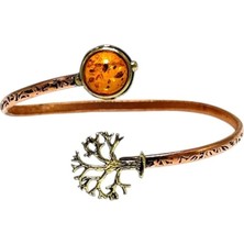 Otantik Takı Hayat Ağacı Kehribar Otantik Bakır Bileklik