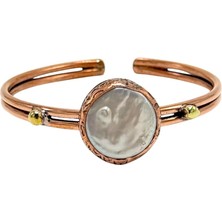 Otantik Takı İnci Doğal Taş Bakır Bileklik