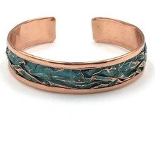 Otantik Takı Turkuaz El İşi Otantik Bakır Buruşuk Bileklik