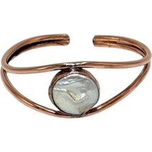 Otantik Takı Barok İnci Doğal Taş Bakır Bileklik