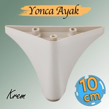 Badem10 Yonca Lüks Mobilya Kanepe Sehpa Tv Ünitesi Koltuk Ayağı 10 cm Krem Baza Ayakları