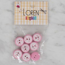 Loren Crafts Pembe 8 Li Balık Düğme - 571