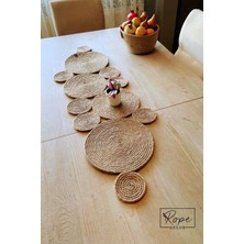 My Eticaret 100x30cm Hasır Jüt Salon Mutfak Nişan Düğün Dekoratif Masa Örtüsü / Runner / Amerikan Servis